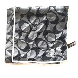 COACH 100% silk scarf gray & black